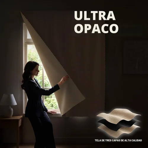 Vista 4 de Jilron Cortinas opacas autoadhesivas, cubierta adhesiva para ventana, sin taladro, fácil de instalar, aptas para inquilinos para dormitorio Beige