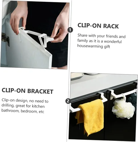 Vista 3 de 4 ganchos de puerta para colgar toallas para colgar en la pared, toallero para cocina, paños de cocina, toallero, toallero para baño, toallero