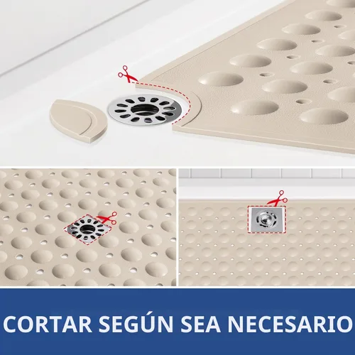 Vista 6 de OTHWAY - Tapete de ducha cuadrado de 32 x 32 pulgadas, tapete de ducha antideslizante de elastómero termoplástico con orificios de drenaje