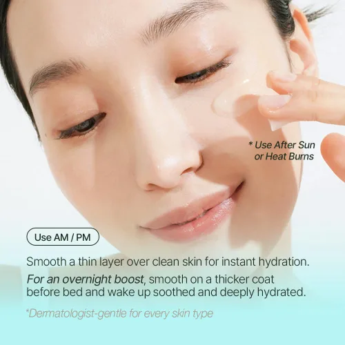 Vista 9 de NATURAL DERMA PROJECT NDP Cica Cream - Crema hidratante facial de gel para aliviar quemaduras solares, hidratante coreano ligero para pieles