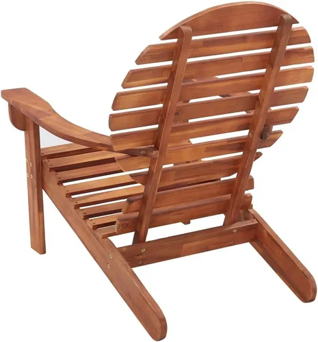 Vista 5 de Garden Chair Natural Wood Solid Acacia Standard, Sturdy Adirondack Lounge Seat for Patio, Deck, Porch, Outdoor Furniture Garden Chair