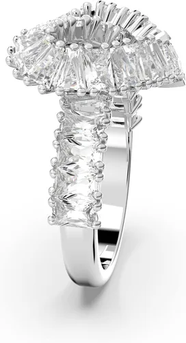 Vista 3 de SWAROVSKI Matrix cocktail ring, Mixed cuts, Heart, White, Rhodium Finish