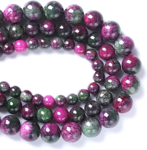 Vista 51 de 88 cuentas de piedra natural africana de piedra de sangre para hacer joyas y pulseras