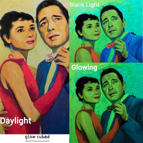 Vista 6 de Pintura al óleo profesional que brilla en la oscuridad Artista Pintura al óleo luminiscente fosforescente autoluminosa Glow Cubed