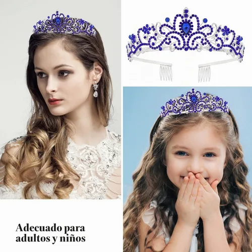 Vista 3 de Velscrun Tiara - Corona de Reina de Cumpleaños con Diamantes de Imitación y Banda Tiara de cumpleaños 27