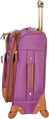 Vista 3 de Steve Madden Designer Luggage Collection - Maleta ligera y expandible de lado suave para hombres y mujeres, bolsa de transporte duradera de 20