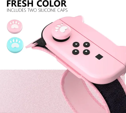 Vista 4 de NANANINO Dance Switch Wristband, Wrist Bands for Dance Switch 2023 2022 2021 2020 2019, Adjustable Elastic Straps for Joy-Cons Controller - PinkBlue