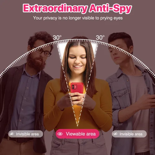 Vista 27 de CENHUFO Funda de privacidad para iPhone 11 Pro, funda de cuerpo completo con protector de pantalla de privacidad de vidrio templado 9H integrado