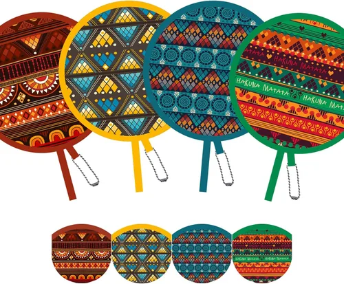 Vista 9 de Paquete de 4 Abanicos de Mano Plegables con Animales – Abanicos Redondos de Tamaño de Bolsillo para Hombres y Mujeres, Ventilador de Enfriamiento