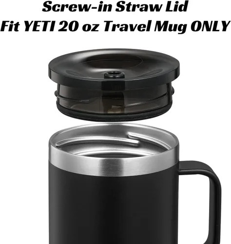 Vista 4 de YETI Stronghold - Juego de 2 tazas de viaje de 20 onzas, color negro y transparente