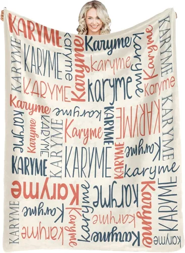 Vista 18 de Mantas personalizadas con nombres, regalos para bebés, niñas y niños, manta personalizada de vellón suave y sherpa con nombre para niños y adultos