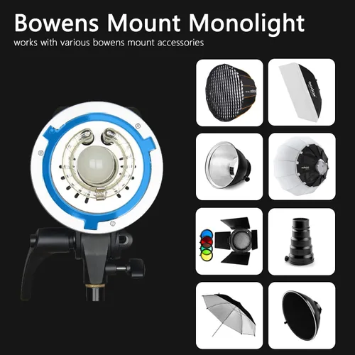 Vista 3 de Kit de Flash de Estudio Godox para Fotografía, Luz Estroboscópica de Estudio de 600W con Montura Bowens, Sistema 2.4G X, MS300 Lámparas Mono