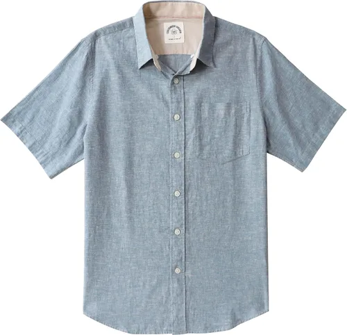 Vista 44 de Dubinik® Camisas de manga corta con botones para hombre, 100% algodón, a cuadros, camisas casuales con bolsillo