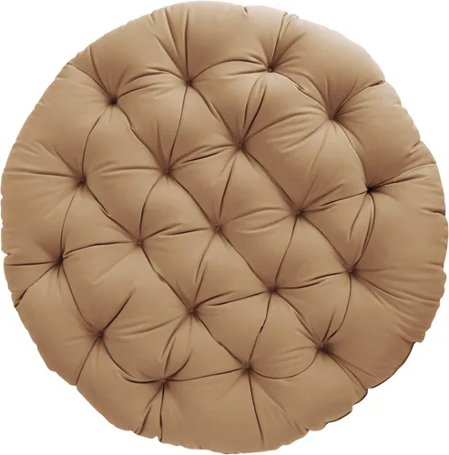 Vista 23 de Sorra Home - Cojín con mechones Papasan - Cojín redondo cómodo para silla Bucket & Moon - Cojín de piso con espuma suave para muebles