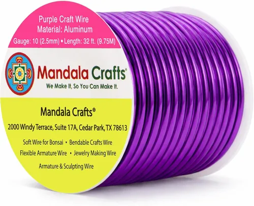 Vista 399 de Mandala Crafts - Alambre de aluminio anodizado de calibre 22 para hacer joyas - 137.2 m de alambre flexible surtido y coloreado - Doble para bonsái