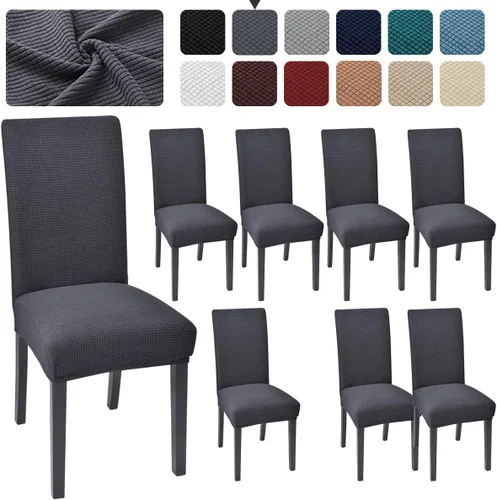 Vista 19 de Juego de 4 fundas para sillas de comedor y cocina, fundas para sillas de comedor, color negro