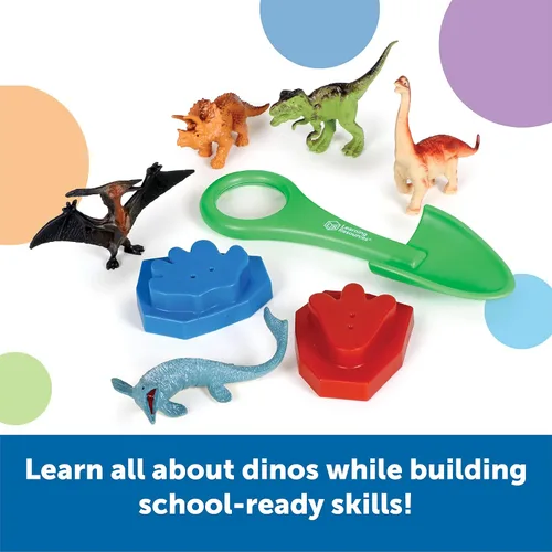 Vista 3 de Learning Resources Skill Builders! Set de actividad de dinosaurios - 22 piezas, a partir de 4 años, pensamiento crítico, manipulativos matemáticos