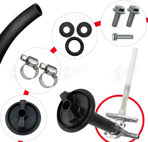 Vista 4 de M MATI Llave de combustible Petcock con conjunto de palanca para Honda TRX250 TRX350 TRX400 TRX420 TRX450 TRX500 TRX650 16950-HM8-003, pieza