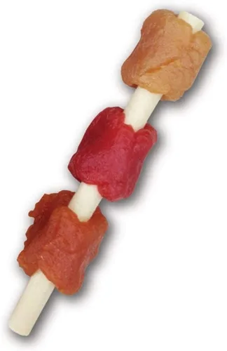 Vista 3 de SmartBones Smart Kabobz, trata a tu perro con un masticable sin cuero crudo hecho con pollo real, carne de res y cerdo, 12 unidades (paquete de 1)