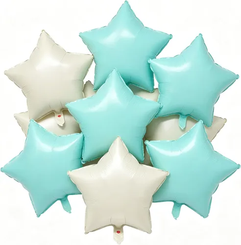 Vista 37 de Globos de estrella beige de 18 pulgadas, 10 globos de Mylar de forma estrella beige con revestimiento metálico de helio para decoraciones de fiesta