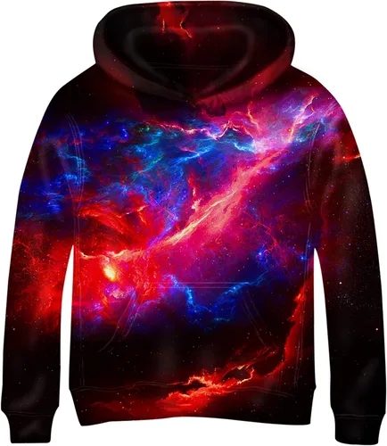 Vista 30 de Linnhoy Sudaderas con capucha para niños y niñas con estampado digital 3D de 6 a 15 años Cbai Blanco