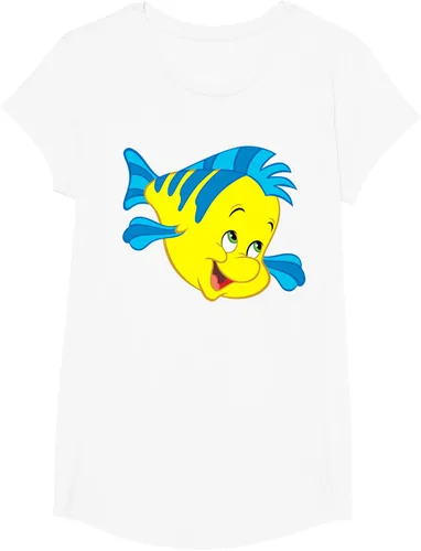 Vista 69 de Disney Camiseta de disfraz de cara grande de la Sirenita Flounder Sidekick