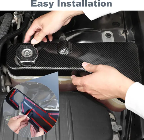 Vista 3 de JWWY Cubierta para compartimento del motor del tanque de refrigerante Challenger para Dodge Challenger Charger Chrysler 300c Accesorios 2011-2025+