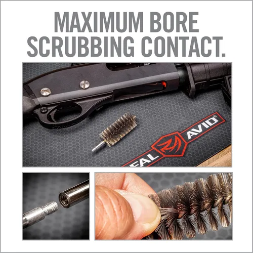 Vista 3 de Real Avid Bore-Max Speed Brush Cepillos niquelados para limpieza con 2 veces más densidad de cerdas Cepillo de limpieza impermeable a