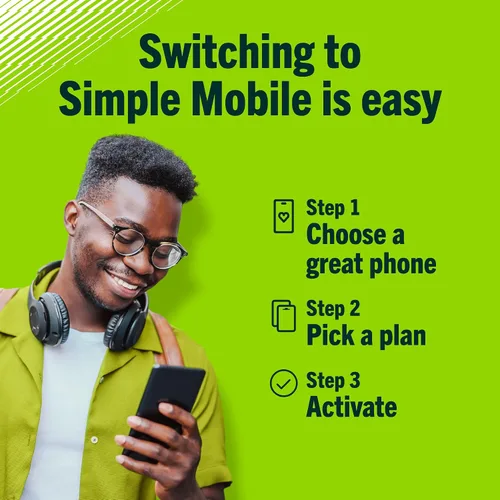 Vista 5 de Simple Mobile, Samsung Galaxy A16 5G, 128GB, Teléfono inteligente prepago, negro, cámara de 50 MP, bloqueado