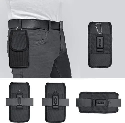 Vista 5 de PiTau - Funda para iPhone Plus, modelos Pro Max 17 16 15 14 13 12 11 Xs Max - Soporte de nailon resistente para cinturón de teléfono celular