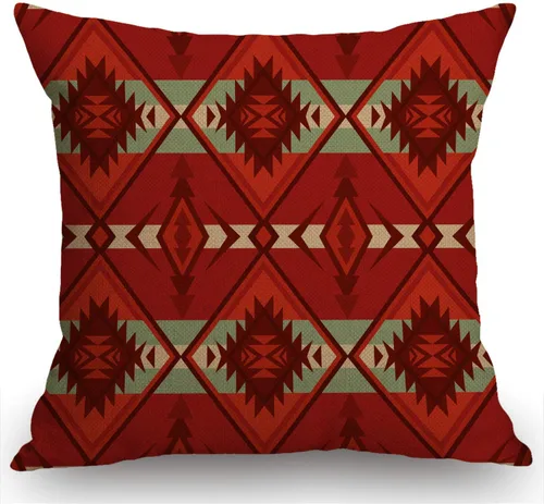 Vista 9 de Swono Funda de Almohada Decorativa con Patrón Étnico Abstracto Estampado del Suroeste Funda de Cojín Estilo Granja para Sofá Sillón 18x18 Pulgadas