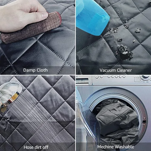 Vista 5 de Funda de asiento delantero para perros, impermeable, protege los asientos del cabello, la suciedad y los líos líquidos, a prueba de arañazos Negro