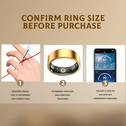 Vista 7 de Anillo inteligente para mujeres y hombres, rastreador de fitness y salud con monitor de frecuencia cardíaca, oxígeno en sangre, rastreador de sueño