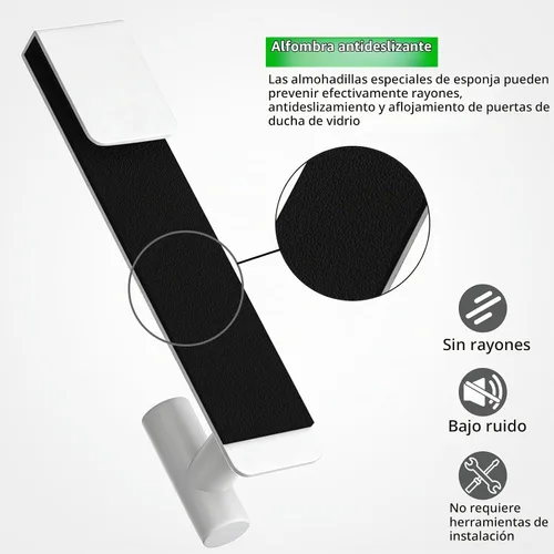 Vista 6 de HUFEEOH Paquete de 2 ganchos de puerta en forma de T blancos para vidrio