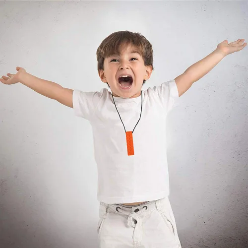 Vista 7 de Collar masticable, paquete de collar sensorial para masticar para niños con masticación, TDAH, autismo, necesidades de morder, masticable motor