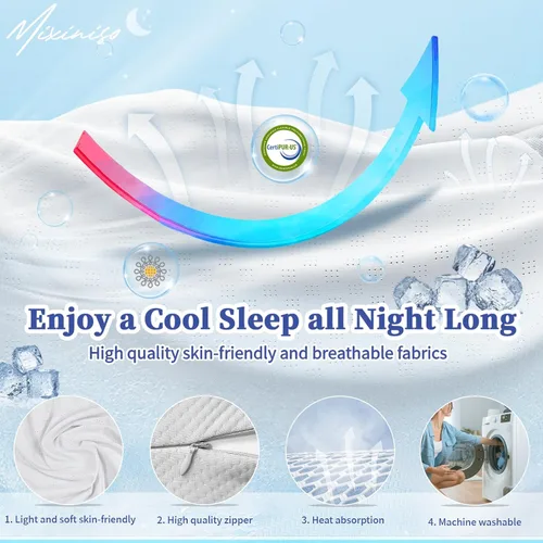 Vista 5 de Almohada cervical para cuello y hombro, almohada ergonómica para dormir lateral para soporte del cuello, almohadas de espuma viscoelástica