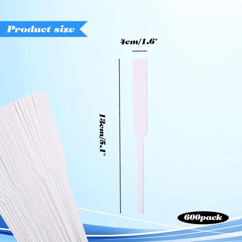Vista 2 de Perfume Tester Strips, 600 Disposable Essential Oil Test Cards, White Ink Blotter Strip for Diffusing Fragrance