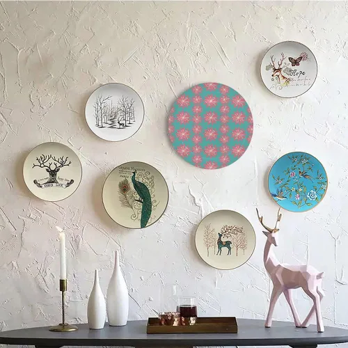 Vista 5 de Platos de cerámica, platos de cerámica decorativos para decoración al aire libre, plantas germinantes, flores silvestres, ramitas, brotes, brotes, 6