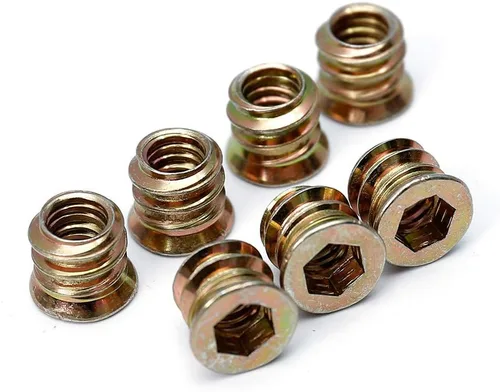 Vista 3 de 50 piezas de insertos roscados 1/4-20 para madera Nutsert Tuerca de rosca para muebles 10mm de longitud accionamiento hexagonal