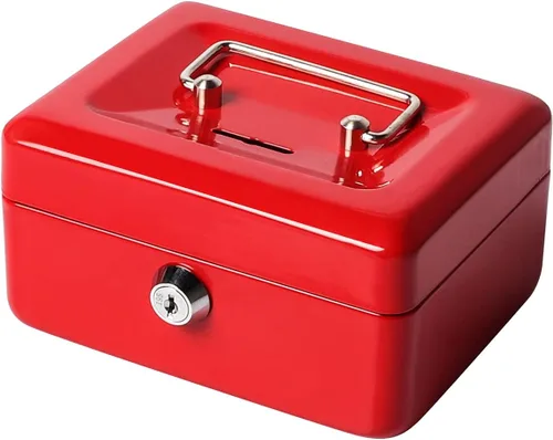Vista 18 de Jssmst SMCB003 - Caja fuerte con cerradura, regalos de cumpleaños 2017, caja metálica para niños, adultos, resistente, 100% segura , Negro