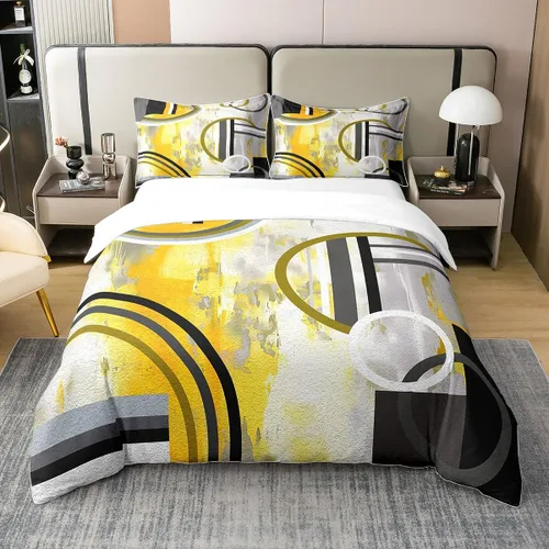 Vista 22 de Erosebridal Juego de ropa de cama de 100 % algodón a cuadros para niños y niñas, funda de edredón a cuadros, funda de edredón moderna geométrica