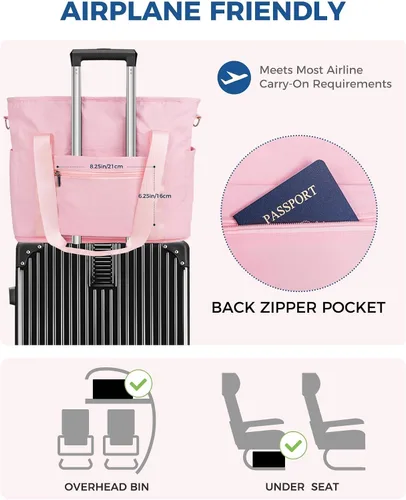 Vista 5 de Fmeida Gym Bag for Women, 30L Expandable Travel Bags with Shoe Compartment, Sports Yoga Bag with Wet Pocket