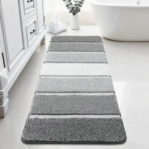 Vista 31 de COSY HOMEER Alfombras de baño de 24 x 17 pulgadas, ultra suaves y absorbentes, con respaldo de TPR antideslizante, lavable a máquina, alfombra Beige