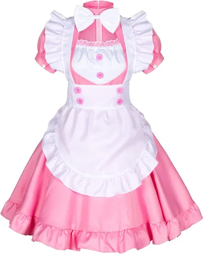 Vista 5 de Elibelle Vestido de sirvienta de anime japonés para cosplay, dulce clásico Lolita, delantal elegante con calcetines y guantes