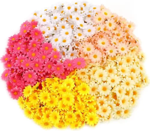 Vista 6 de 100 cabezas de girasol de seda de 1.969 in, 2 pulgadas, decoración de boda, corona de regalo, álbum de recortes, manualidades, fiesta, festival