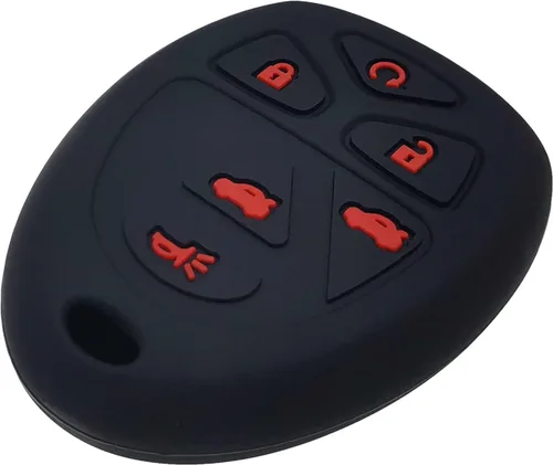 Vista 4 de 2 piezas de fundas de silicona para llavero de 6 botones, carcasa remota, protector de llave compatible con Chevrolet Chevy Suburban Tahoe Traverse