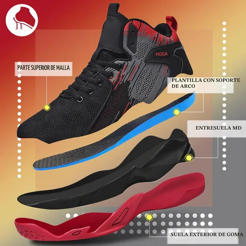 Vista 4 de CJSPORX Zapatos de baloncesto para hombre, transpirables, antideslizantes, para correr