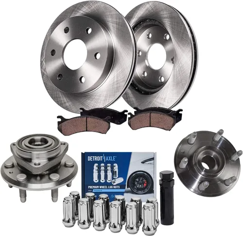 Vista 22 de Detroit Axle - Kit de frenos para Nissan Rogue 2014-2019, 2015 2016 2017 2018 Rotores de freno de disco de cerámica Reemplazo de pastillas de freno