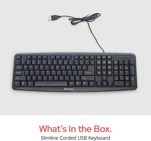 Vista 2 de Teclado con cable USB, Negro
