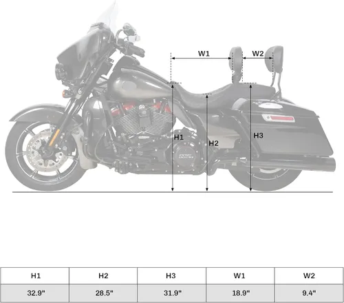 Vista 2 de TCT-MOTORPARTS Asiento de pasajero negro para Harley Touring Electra Glide 2009-2023